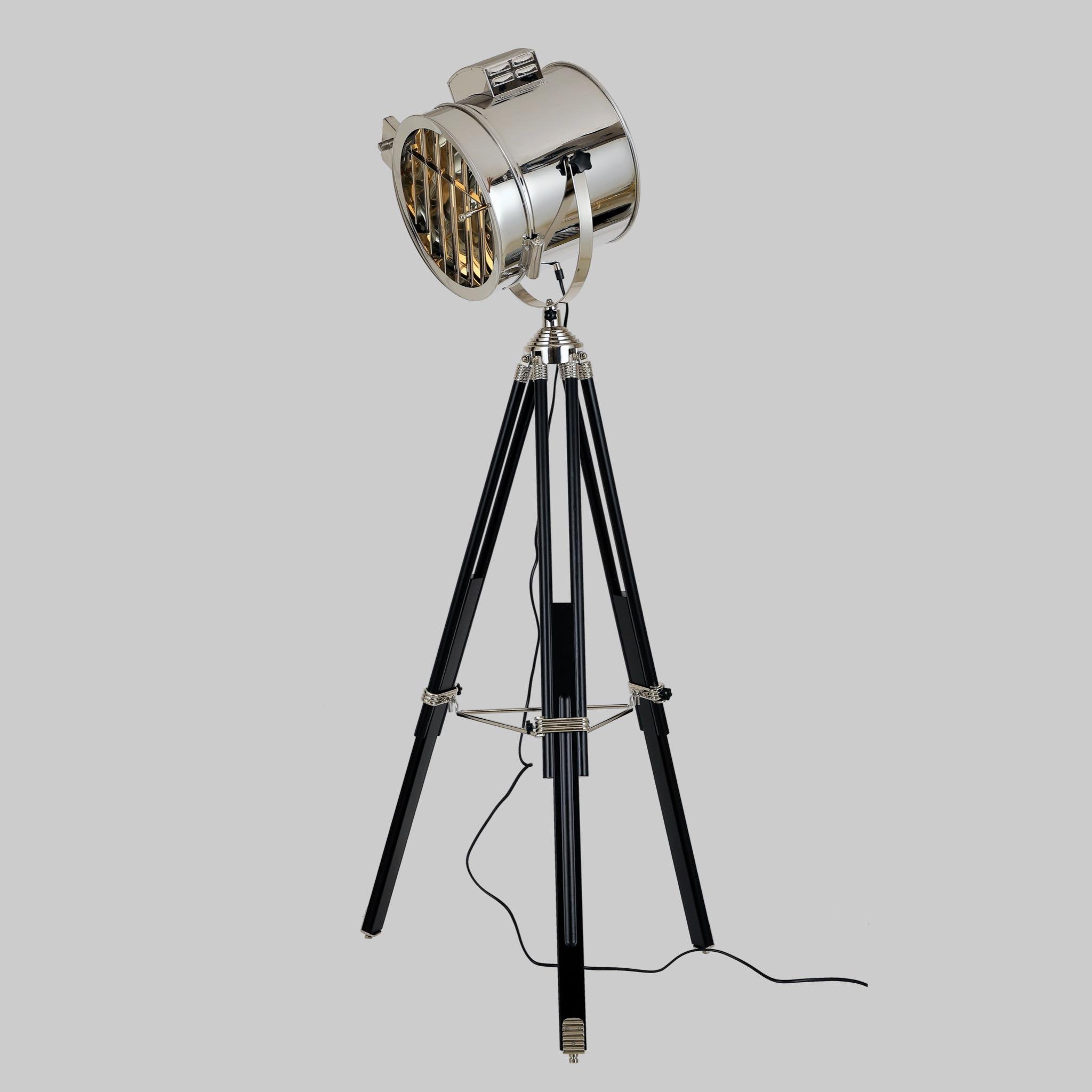 Торшер Levistella Spotlight c хромированным плафоном Черный