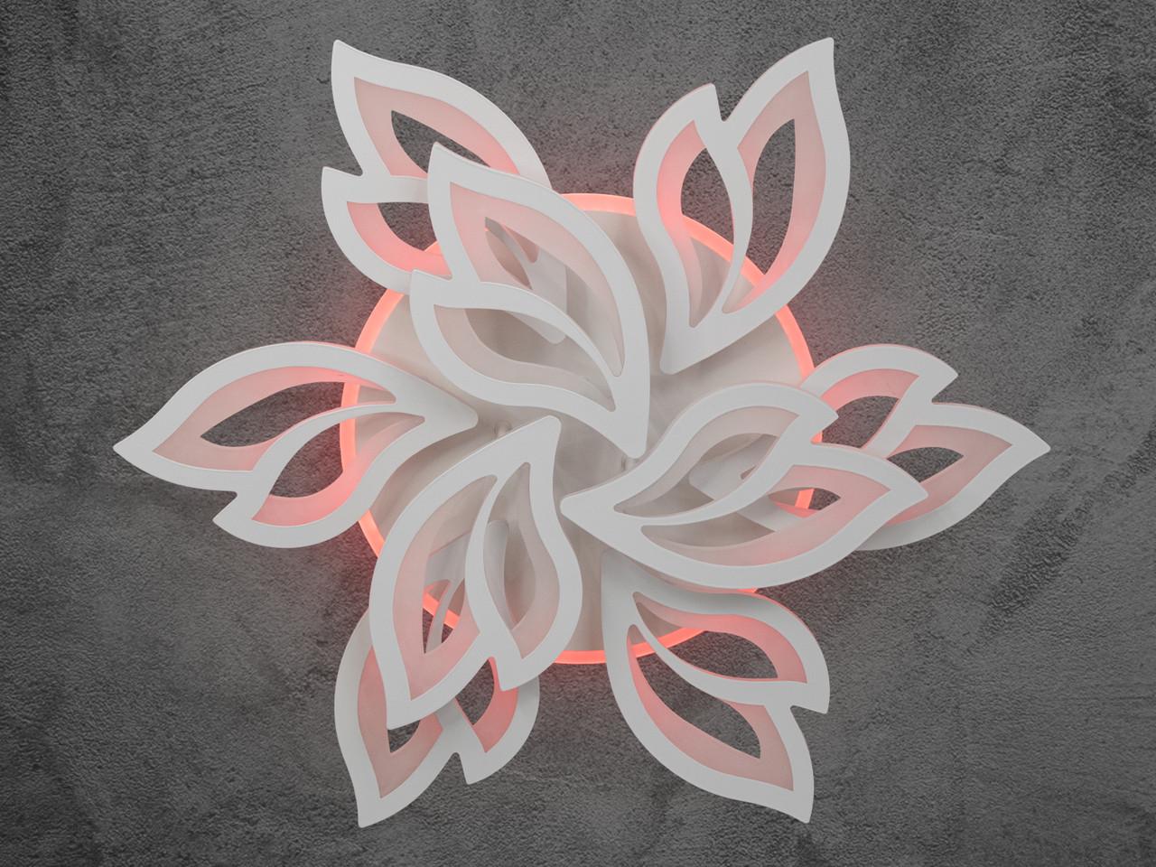 Люстра LED в гостиную с пультом 8165-6+3WH-LS 140 W на 20 м2 Белый (2437060107) - фото 6