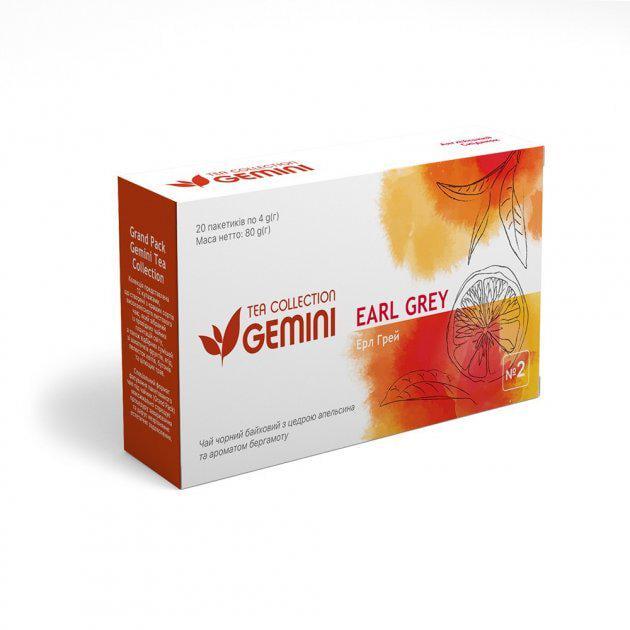 Чай чорний пакетований Gemini Tea Collection Grand Pack Ерл Грей 20х4 г (4820156430850)