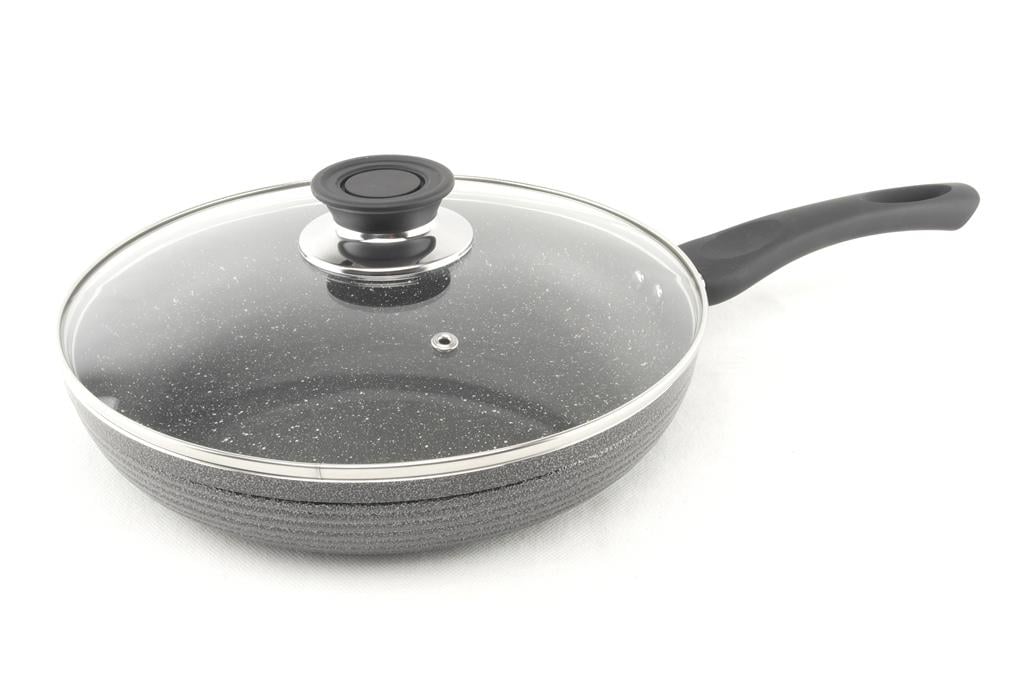 Сковорода 1109 с крышкой мраморное покрытие 26 см (AM0003564)