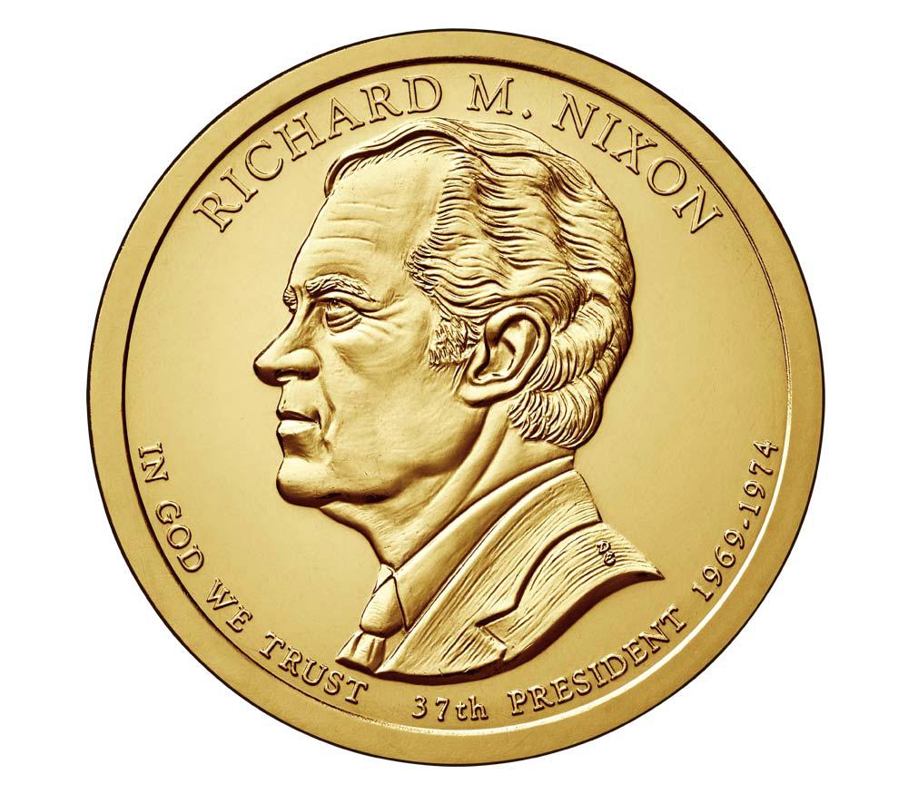Коллекционная монета США 1 доллар 2016 D 37-й Президент Ричард Никсон UNC (KM#619)