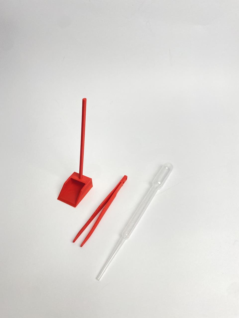 Комплект аксессуаров для муравьиной фермы совочек для уборки/пипетка 3 мл/пинцет Разноцветный (2558637904)