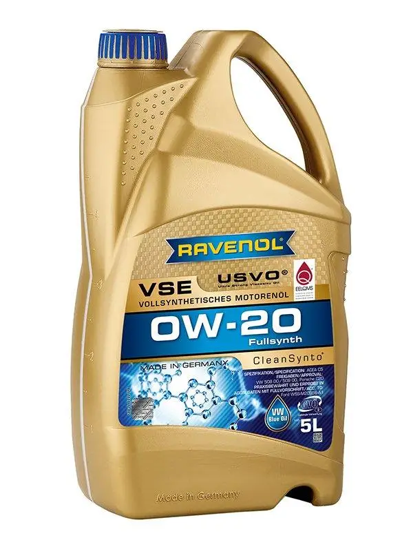 Моторне мастило RAVENOL 0W-20 VSE Fullsynth PAO C5 VW 508/509 5 л (1111112-005)