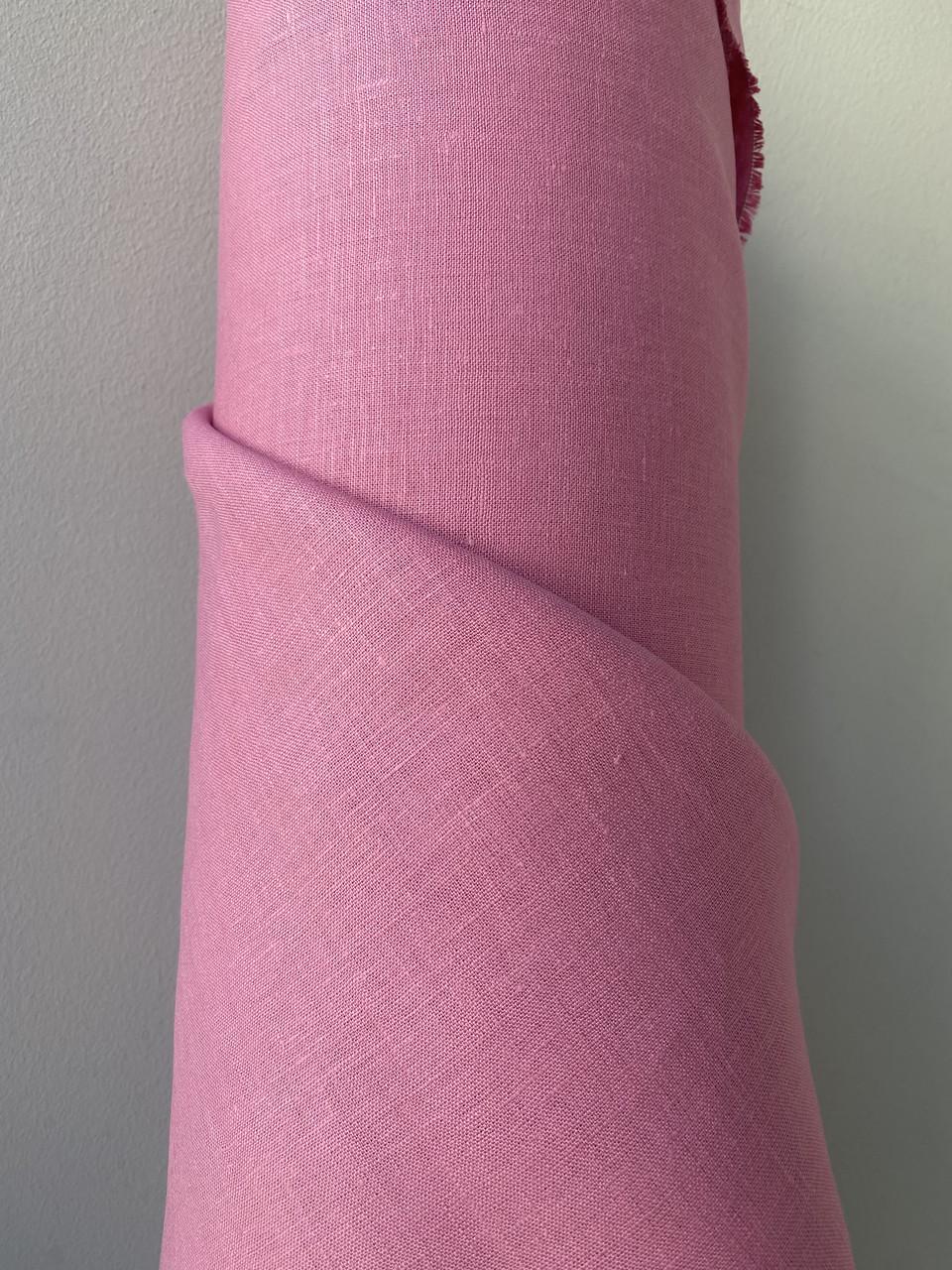 Ткань LINEN PLUS 100% лен 150 см 439 Розовый - фото 5