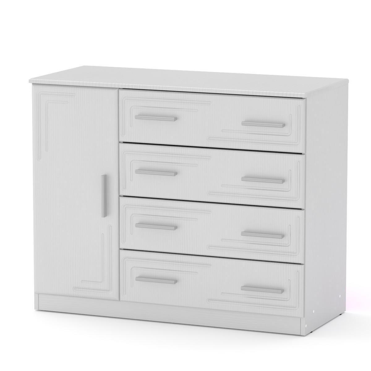 Комод для речей Компаніт 4+1Б МДФ Альба/Білий