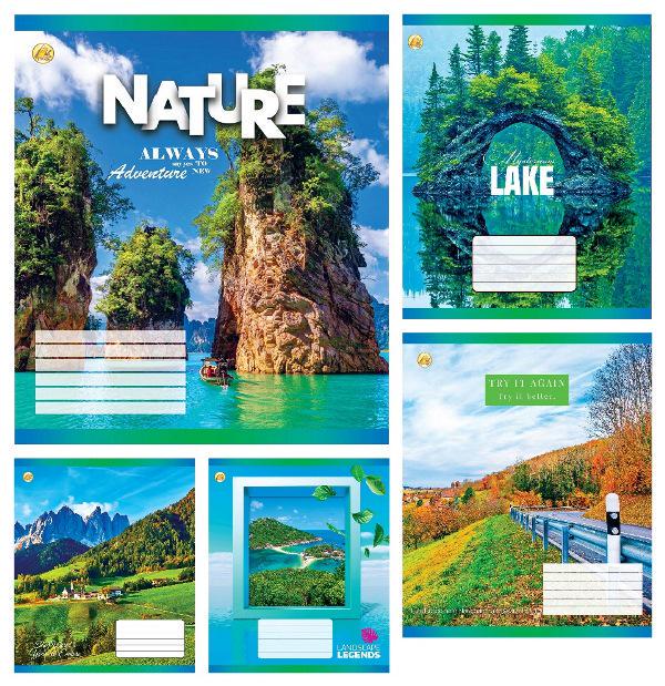 Зошити учнівські Тетрада Природа 36 аркушів клітинка 20 шт. в упаковці