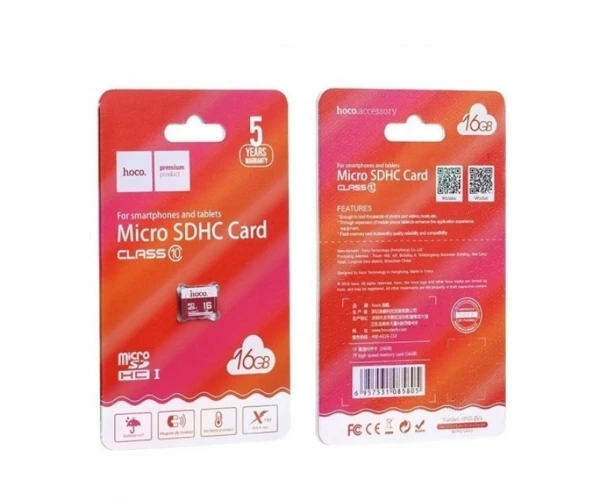 Карта памяти Hoco Micro SDHC Card Class10 16GB Red - фото 2 Карта памяти Hoco Micro SDHC Card Class10 16GB Red - фото 2