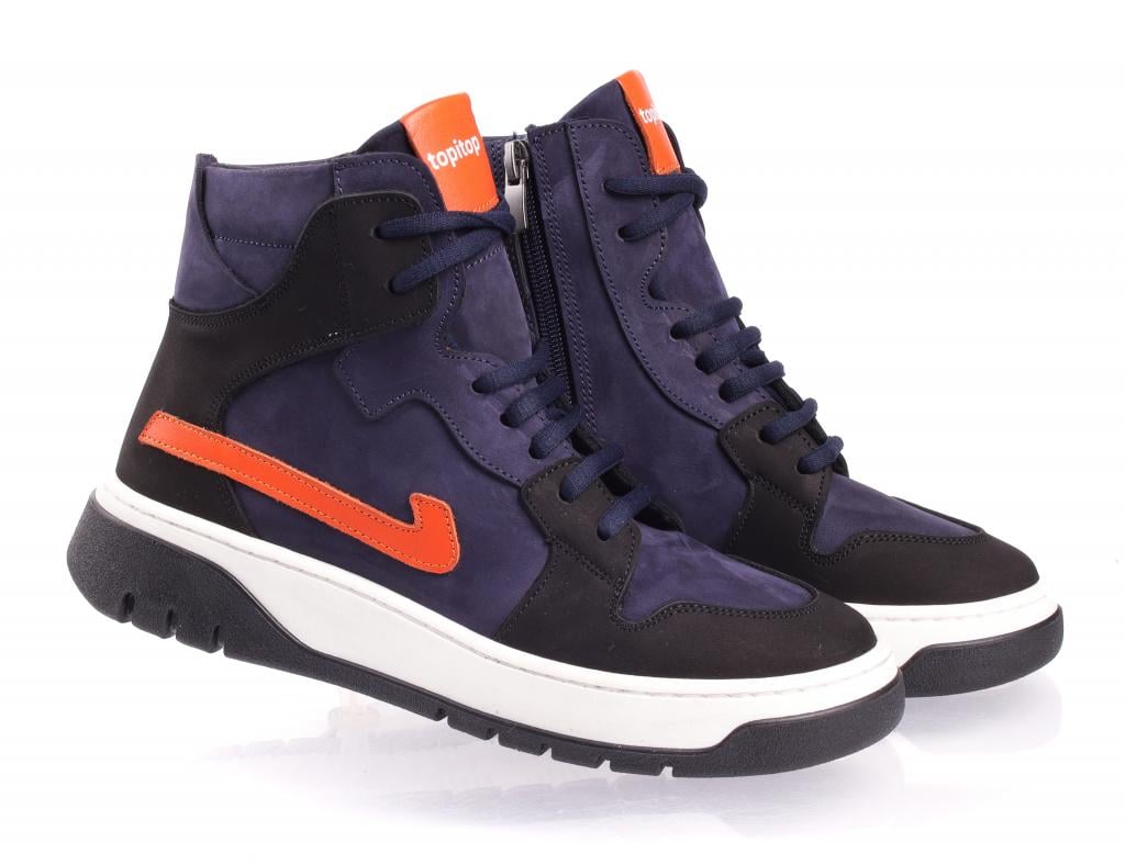 Черевики осінні Topitop для хлопчиків 3262 нубук р. 37 Синьо-помаранчевий