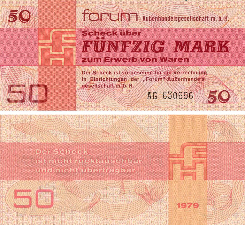 Коллекционная банкнота Германия 50 марок 1979 UNC ГДР PFX5 (Б20365)
