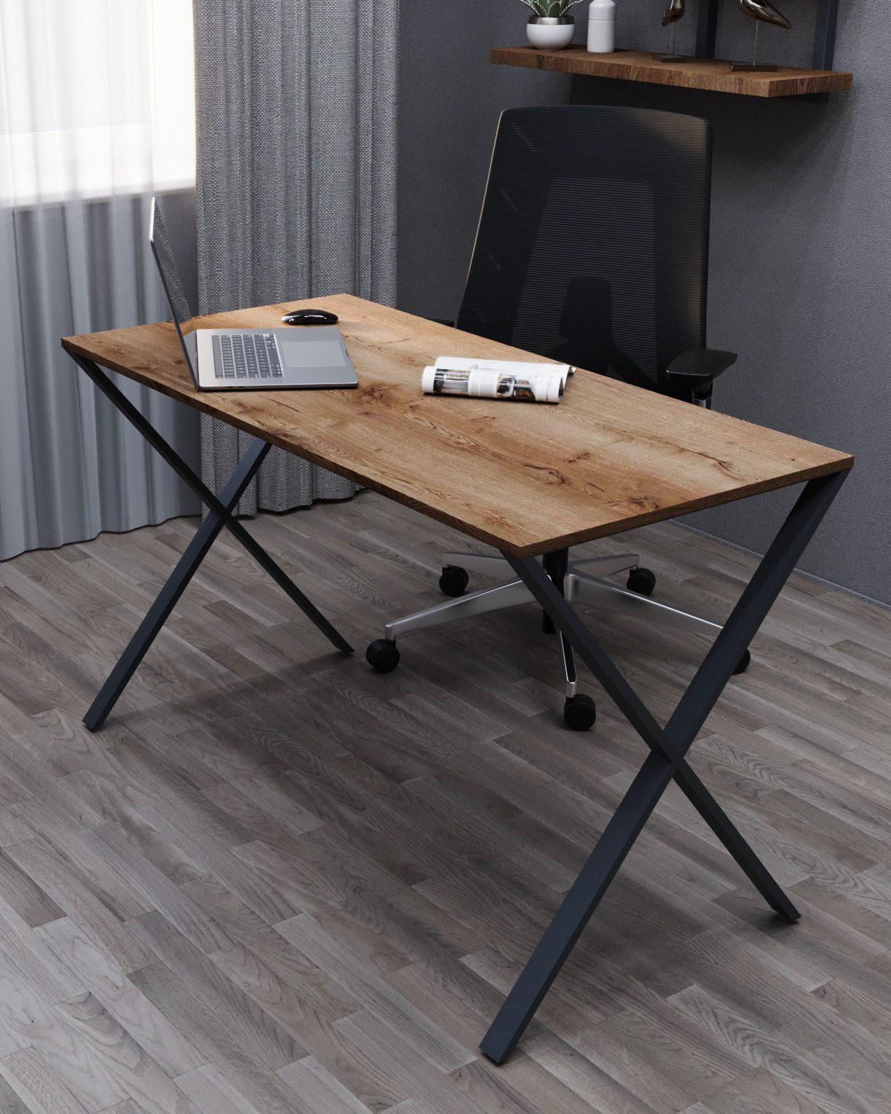 Стіл письмовий Loft Серія 11 металевий профіль 80х40 мм 1400х700х16 мм Аліканте темний (22639384)