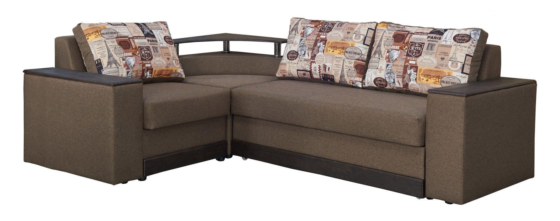 Диван угловой раскладной Мебель-Сервис Сатурн New дельфин ДСП/дерево ткань Хит Коричневый