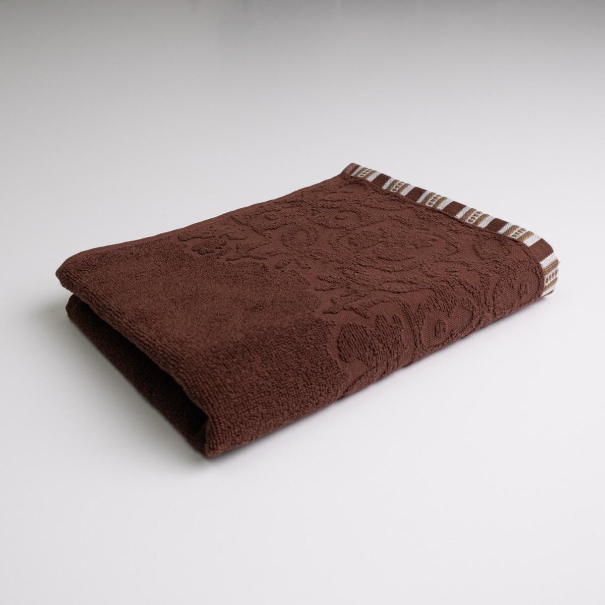 Полотенце махровое GM Textile с орнаментом 400 г/м2 50х90 см Коричневый (rmo400-90-brown)