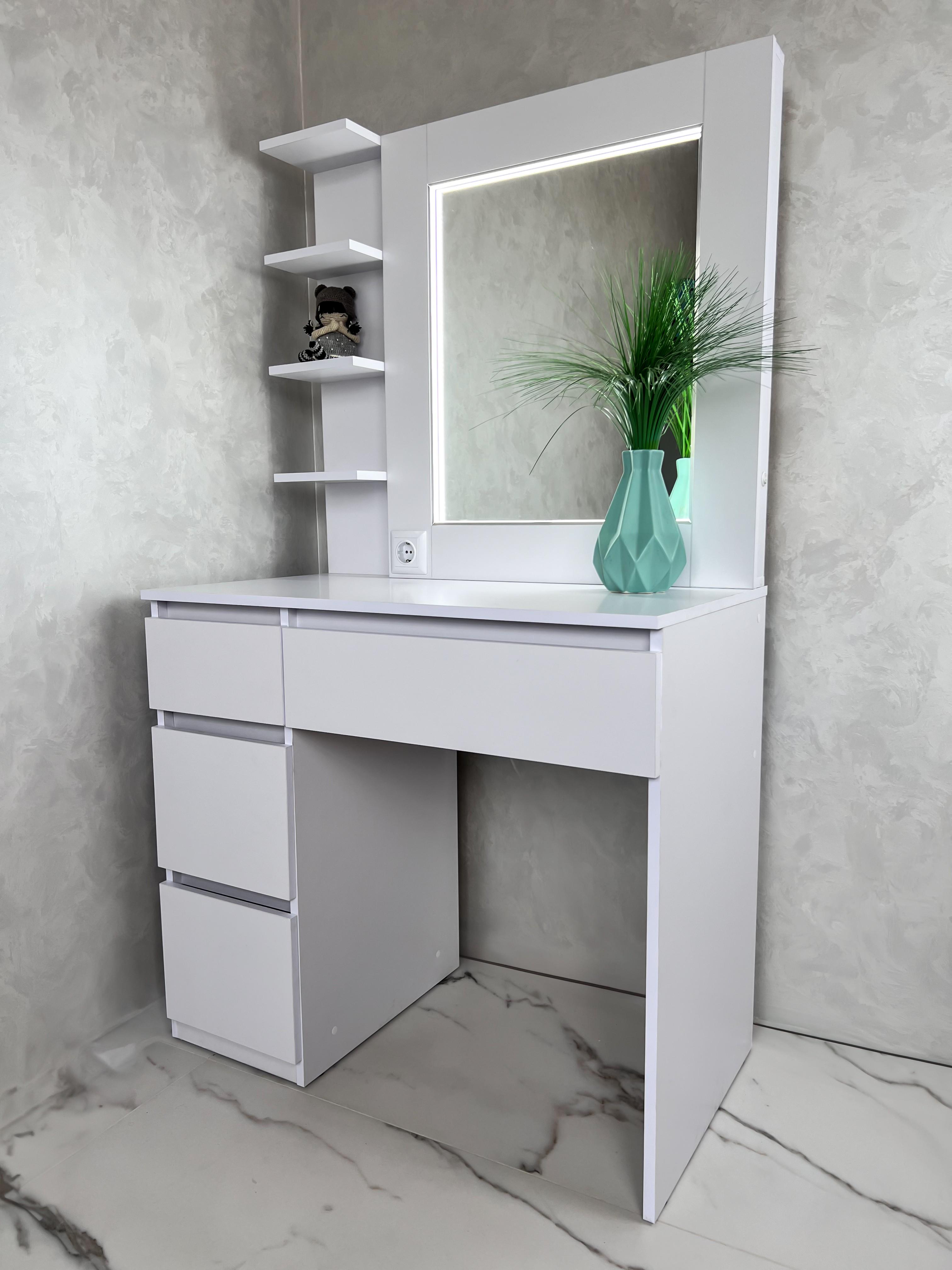 Туалетний столик з LED-підсвіткою STPP4L 900x500x1600 мм Білий Туалетний столик з LED-підсвіткою STPP4L 900x500x1600 мм Білий