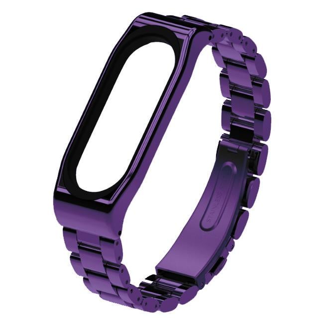 Ремешок MiJobs металлический для Xiaomi Mi Band 5/4/3 Фиолетовый (1789P)