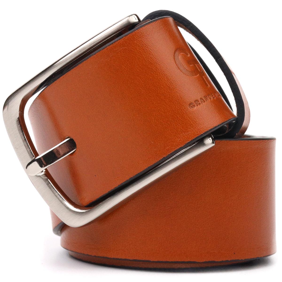 Ремень кожаный мужской GRANDE PELLE Leather Belt 21473 Рыжий (10847248) - фото 5