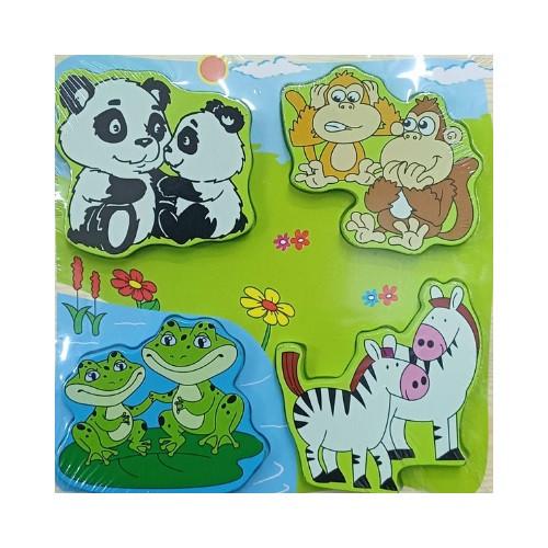 Деревянная игрушка Рамка-вкладыш животные (MD 2651)