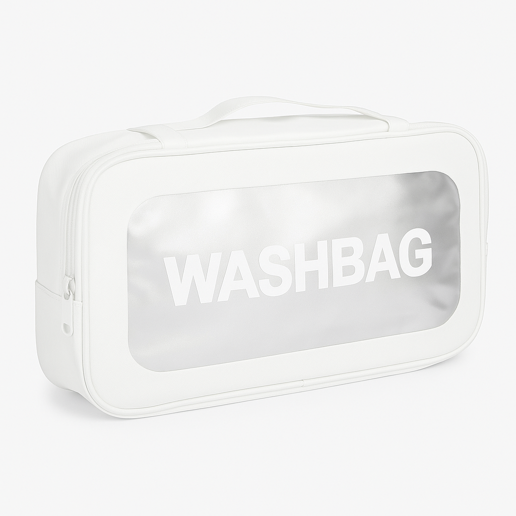 Косметичка женская дорожная Stenson Washbag R91535-S с прозрачной водоотталкивающей вставкой 26х15х9,5 см Белый (R91535-S)