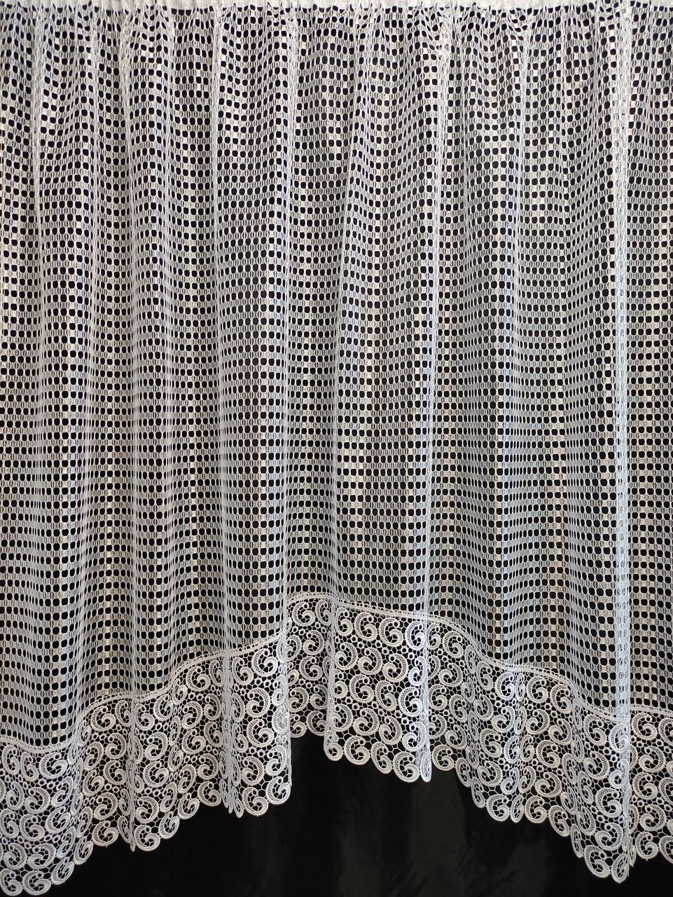 Тюль-арка Сітка з широким кружевом №66 280х180 см Білий (а30б85) - фото 1
