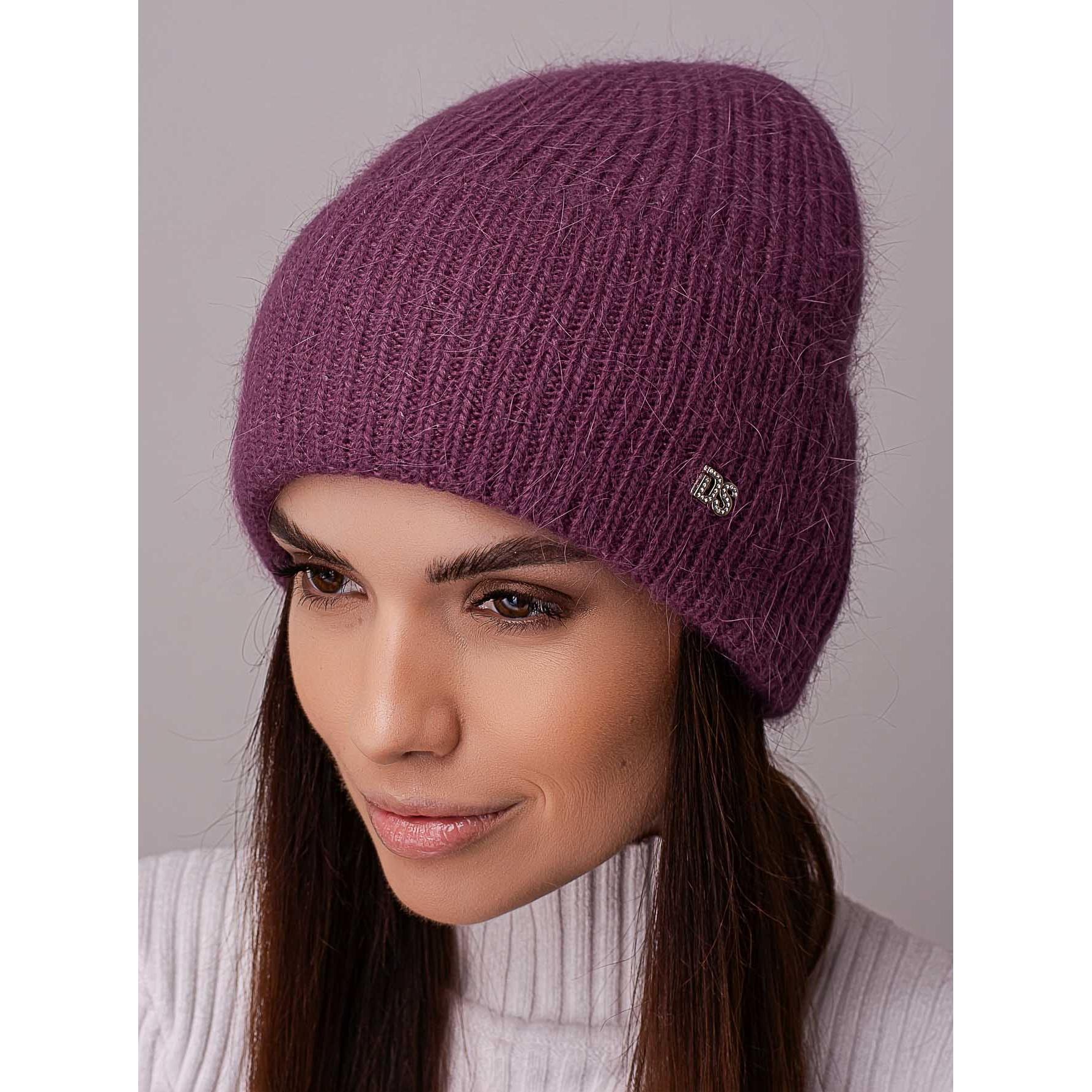 Шапка женская ангоровая удлиненная Leks Конфетти с отворотом утепленная флисом Инжир Шапка женская ангоровая удлиненная Leks Конфетти с отворотом утепленная флисом Инжир