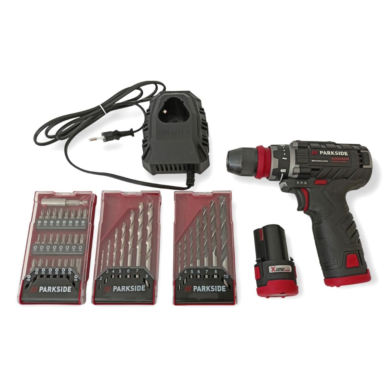 Шуруповерт аккумуляторный PARKSIDE Team Quickstop PBSPA 12 C3 с 2 аккумуляторами (25554529) Шуруповерт аккумуляторный PARKSIDE Team Quickstop PBSPA 12 C3 с 2 аккумуляторами (25554529)