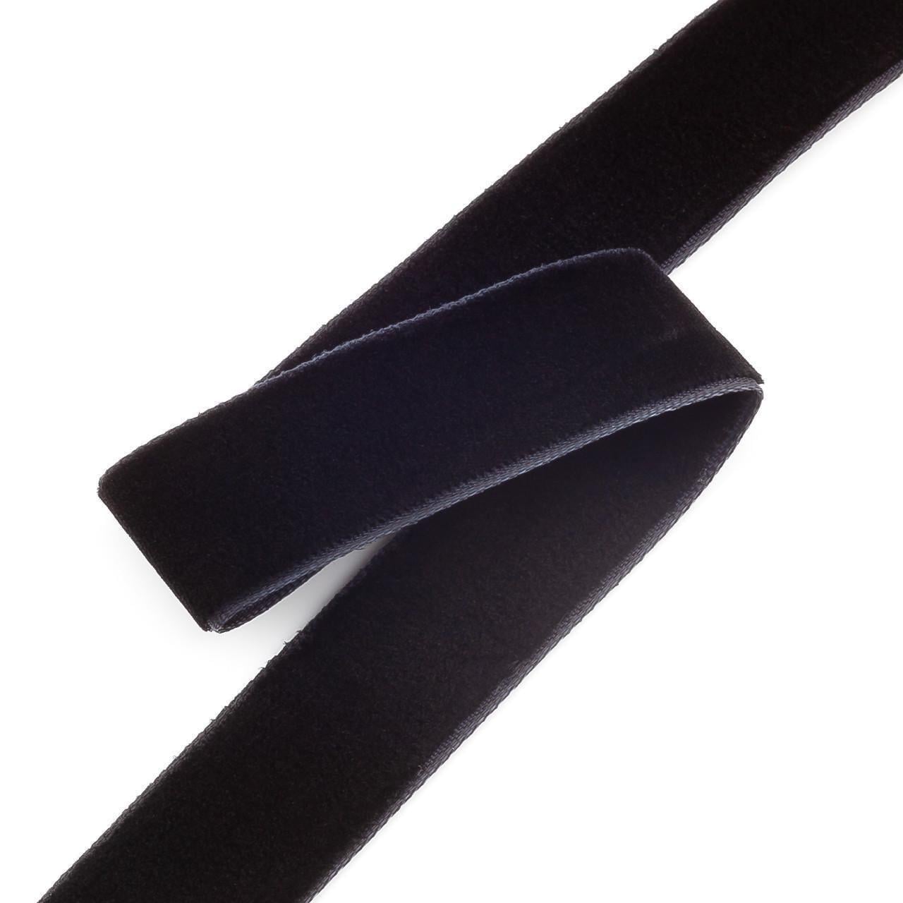 Лента бархатная двухсторонняя 1,5 см 1 м Черный (ЛТ0015б06)