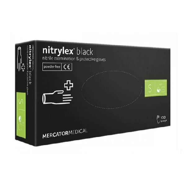 Рукавички нітрилові Mercator Medical nitrylex S 100 шт Чорний (ЕК00035)