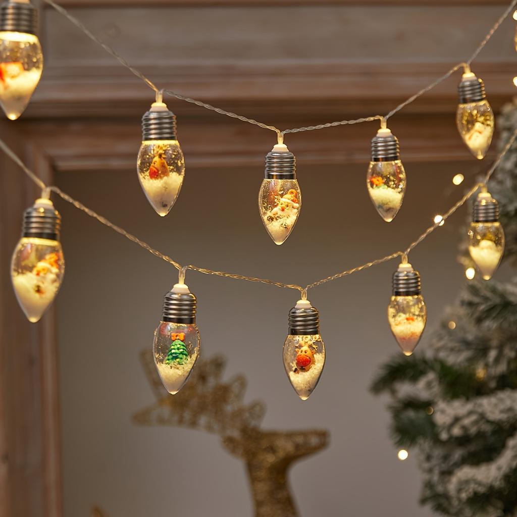 Гирлянда-нитка диодная Лампочки со снегом и фигурками USB 10LED 3 м (1000-RV362)