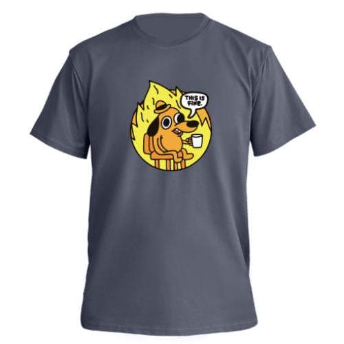 Футболка мужская Owi Premium This is fine dog meme Темно-серый (15019178-28-188283-XL)