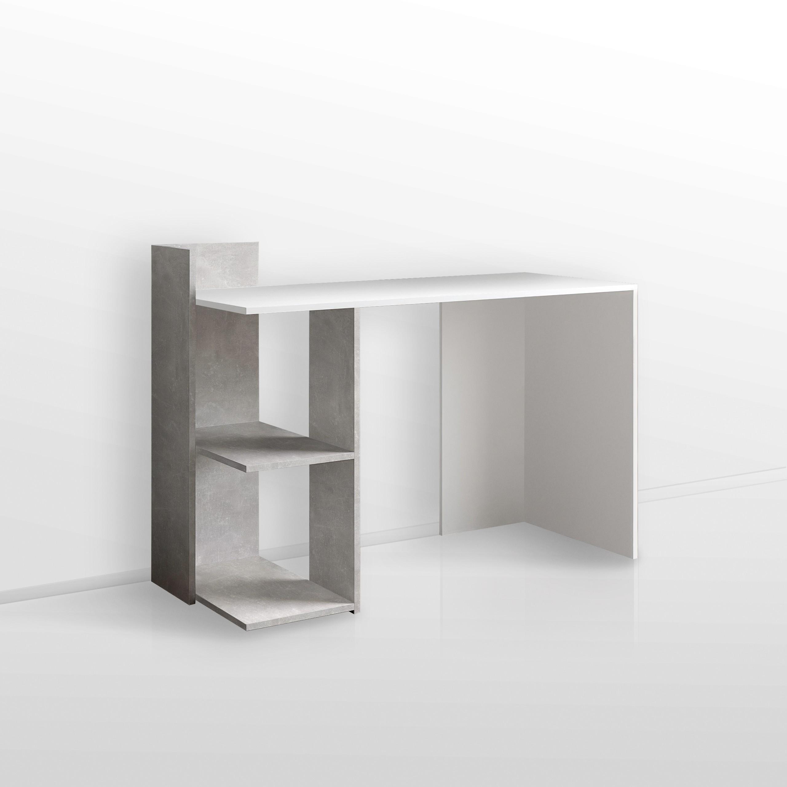 Стол письменный с полками S-12 1200х520х870 мм Белый/Бетон - фото 2