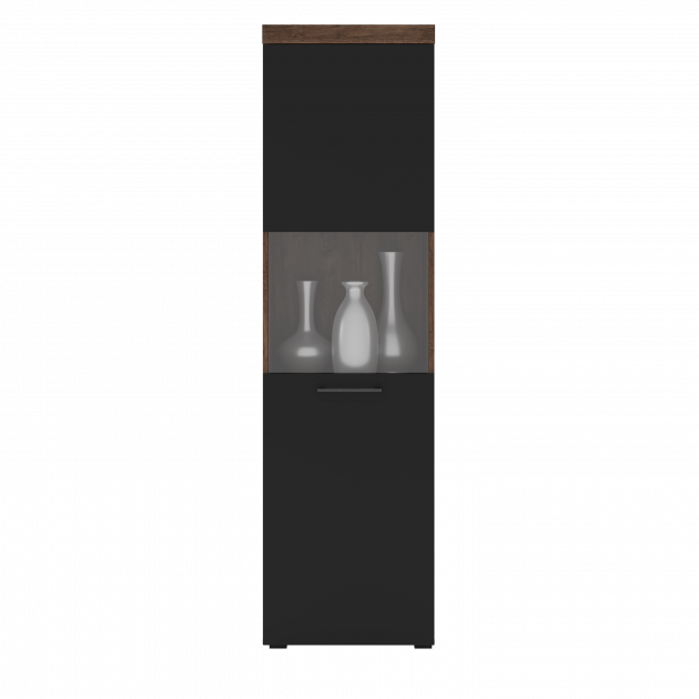 Витрина для кабинета Gerbor из ДСП WIT/55 Блэквуд 550х400х1980 мм Дуб тахо/Черный (5926)