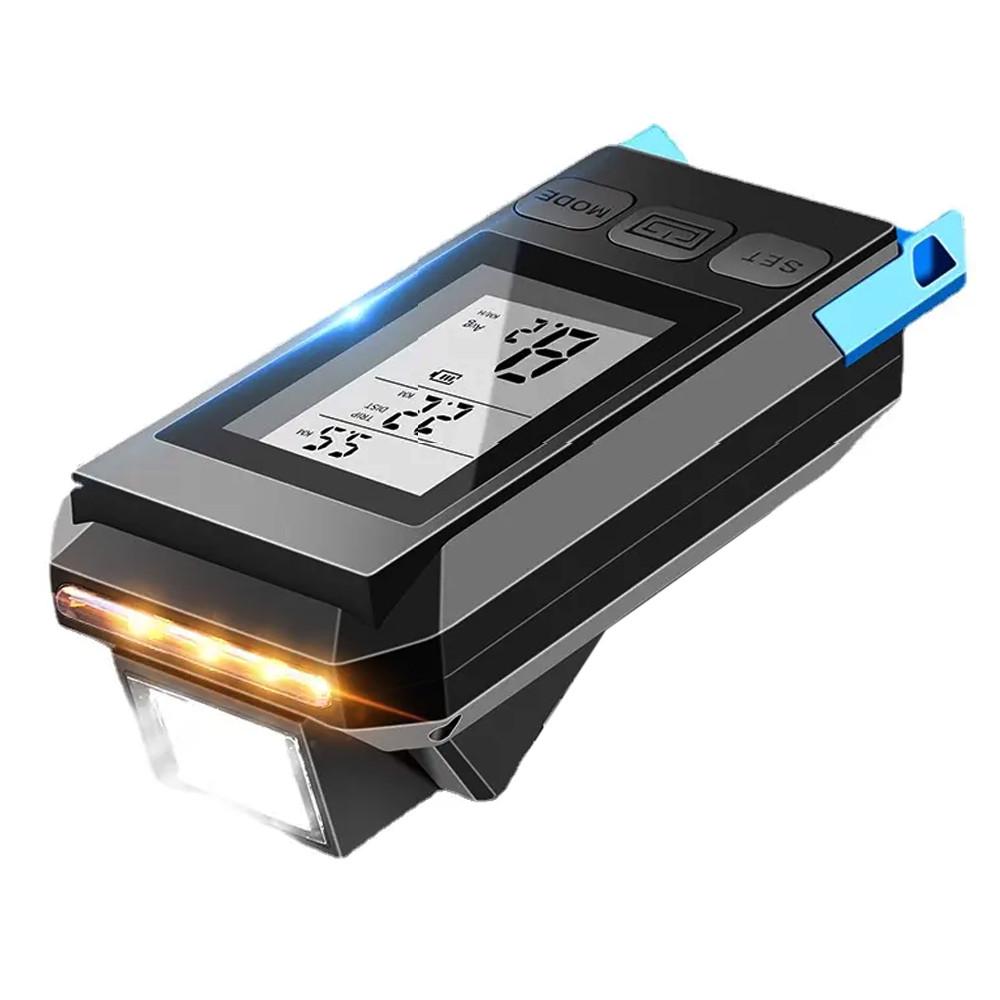 Фонарь велосипедный MT-088 с велокомпьютером/сигналом/термометром/счетчиком калорий Синий (10963143)