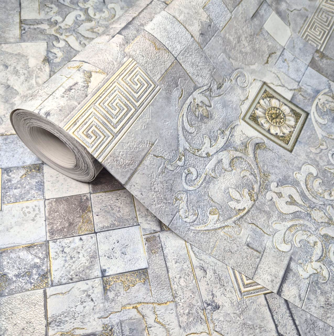 Обои виниловые Славянские обои 5792-03 плитка/для гостиной/коридора/кухни 10x0,53 м Серый (2502204737) Обои виниловые Славянские обои 5792-03 плитка/для гостиной/коридора/кухни 10x0,53 м Серый (2502204737)