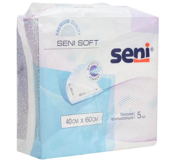 Пелюшки гігієнічні Seni Soft 40х60 см 5 шт. (5900516690304) - фото 1