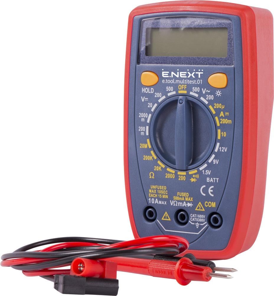 Мультиметр цифровий E.NEXT e.tool.multitest.01 500V АС/DC 130x75 мм (p0470020)