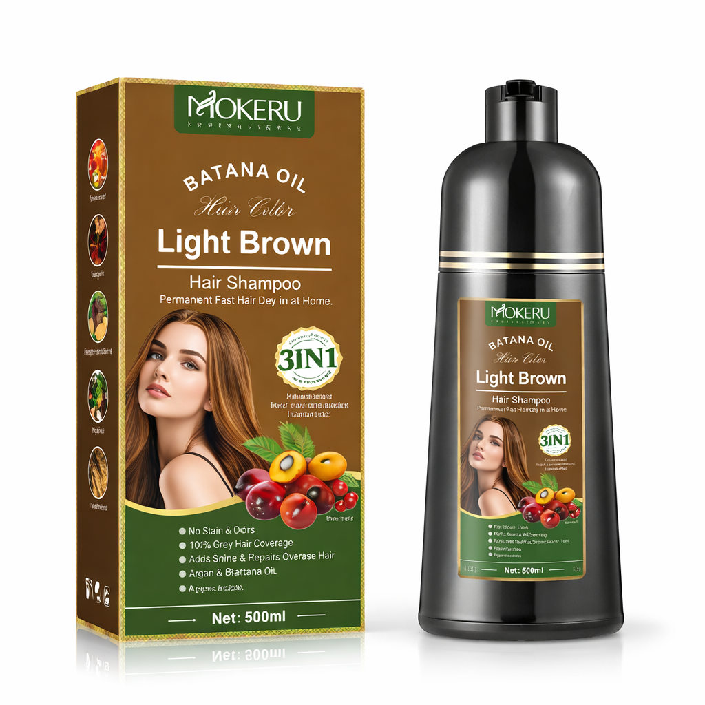 Шампунь для волос окрашивающий MOKERU 3в1 500 мл Светло-коричневый (OXLY-1-10)