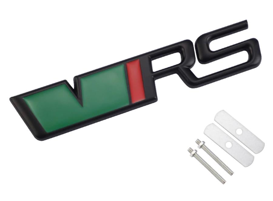 Эмблема Skoda VRS на решетку радиатора black-green (1292033157)