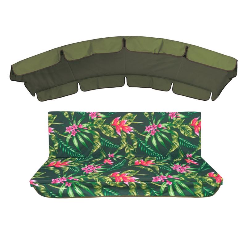 Комплект подушек для качелей eGarden Tropical Flowers водоотталкивающий 180x110x6 Хаки Комплект подушек для качелей eGarden Tropical Flowers водоотталкивающий 180x110x6 Хаки
