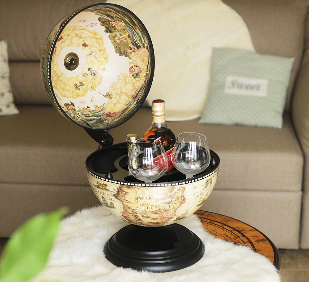 Минибар настольный Гранд Презент Глобус Карта мира 33 см Белый/Черный (33002W-B) Минибар настольный Гранд Презент Глобус Карта мира 33 см Белый/Черный (33002W-B)