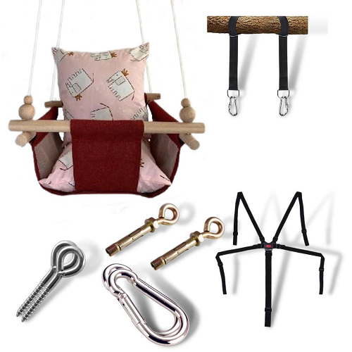 Детская качеля Infancy Слоники Бордовый (10142378) Детская качеля Infancy Слоники Бордовый (10142378)