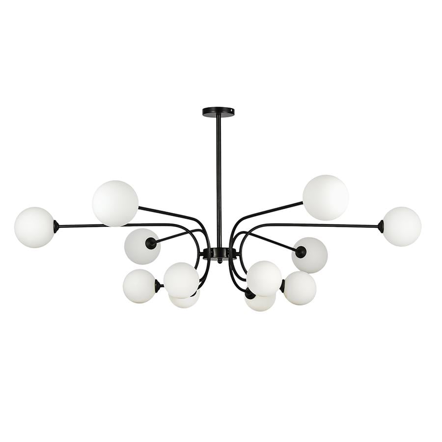 Люстра потолочная молекула Levistella 7529808-12 BK/WH плафоны белые Черный