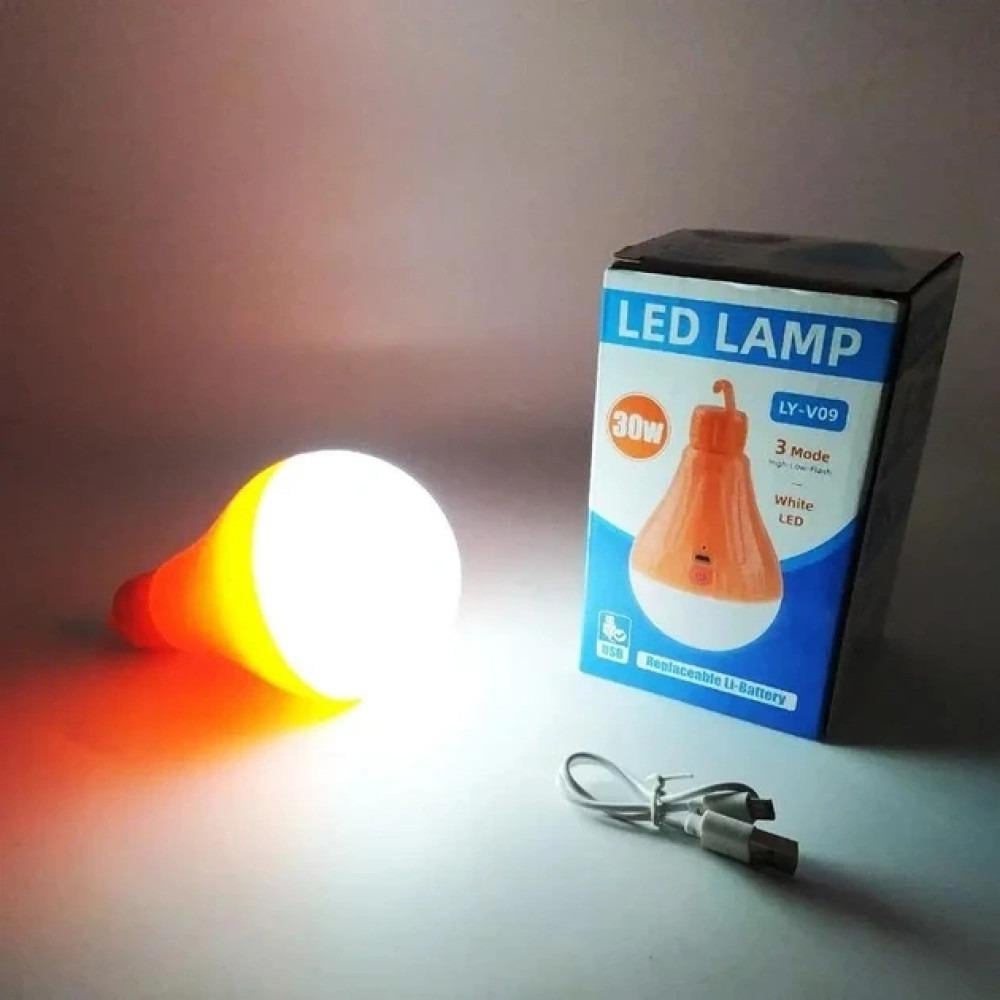 Лампа акумуляторна LED 30W біле світло Помаранчевий - фото 3 Лампа акумуляторна LED 30W біле світло Помаранчевий - фото 3