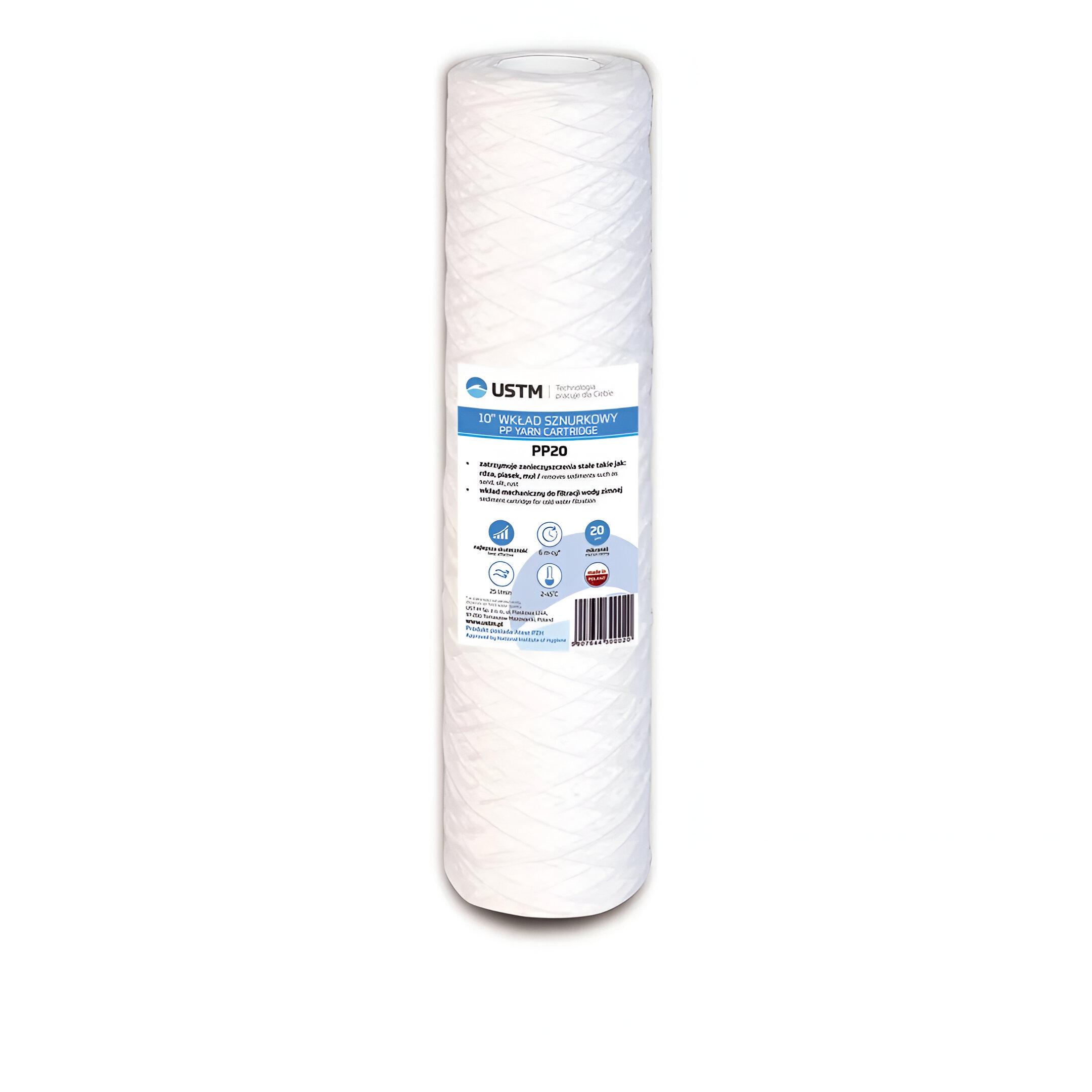 Картридж для фильтров воды USTM SQ-1045229 PP из полипропиленовой нити 20 мкм 2,5"x10" (21949812)