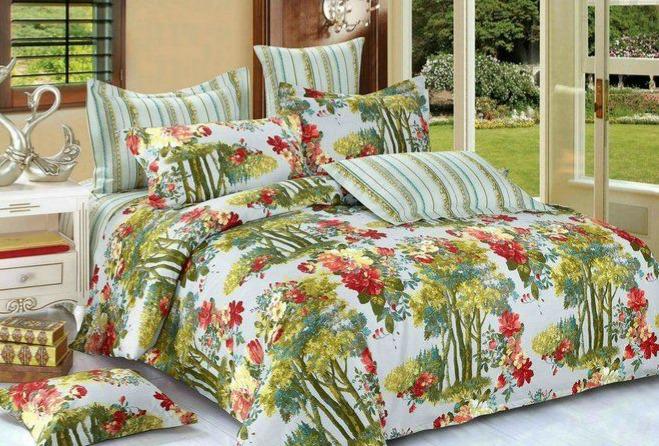 Комплект постельного белья Zastelli XS1008/green olive сатин евро 200х220 см Разноцветный (18297)