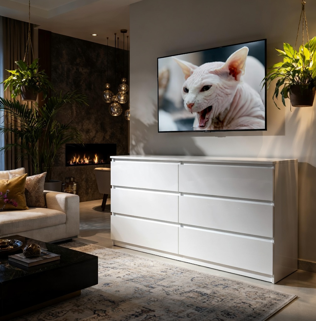 Комод Мастер Форм Брайт МДФ глянец 1500х376х730 мм Белый (20043)