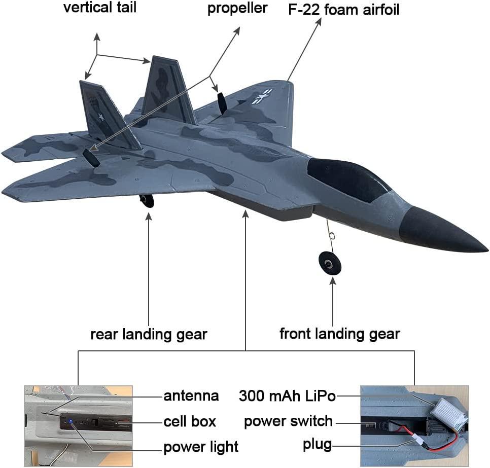 Самолет F-22 Raptor Hawk's Work с дистанционным управлением 2,4 ГГц - фото 4
