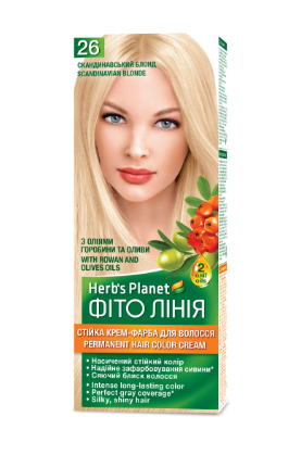 Крем-краска для волос стойкая Фито линия Herb's Planet №26 Скандинавский блонд
