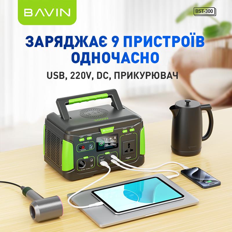 Зарядний пристрій BAVIN BST-300 300 Вт 269 Вт/год Black/Green (BST-300-BGR) - фото 5