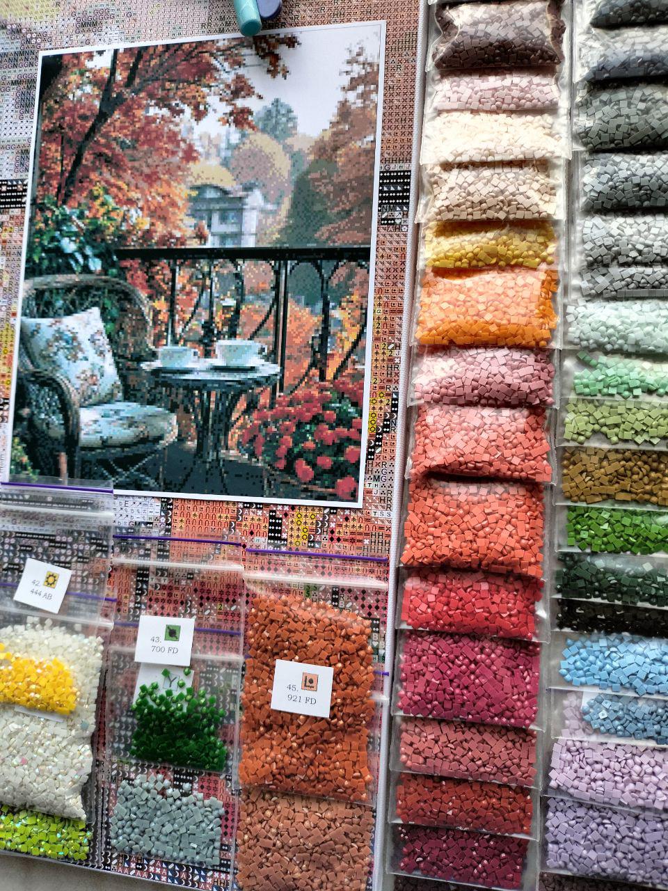 Алмазная мозаика АлМазка С видом на осень квадратные алмазы без подрамника 40x50 см (АлМ-289) - фото 5 Алмазная мозаика АлМазка С видом на осень квадратные алмазы без подрамника 40x50 см (АлМ-289) - фото 5