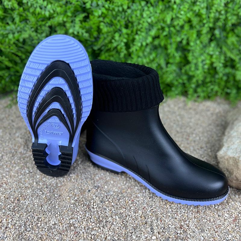 Чоботи жіночі гумові короткі з утеплювачем E-00863-2 p. 38 24,5 см Чорний