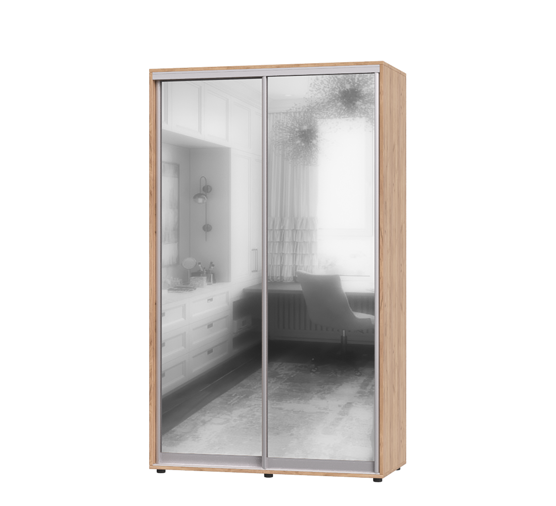 Шкаф-купе двухдверный Эверест ШК-01 130х60х220 см Дуб Крафт Золотой (06893)